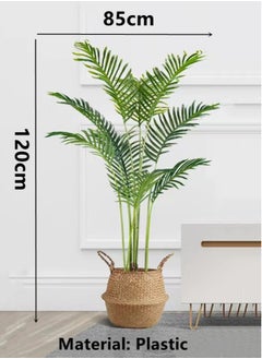 Kutis 1-Piece Artificial Areca Palm Tree Artificial Plant with Woven Basket 85x120 cm  - Image 4