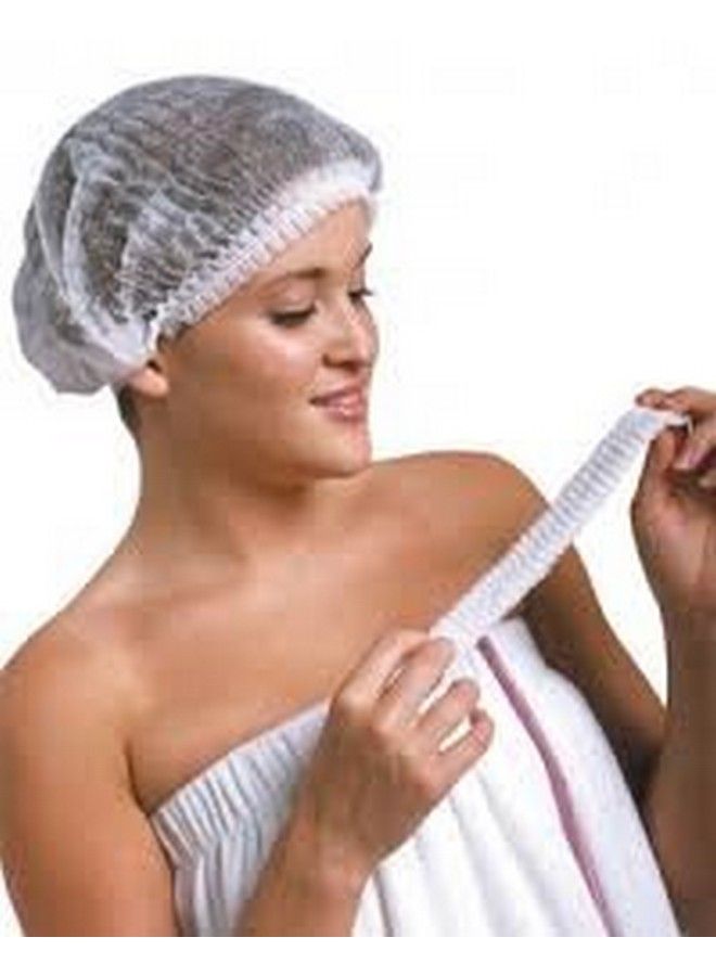 ROYALS Disposable Stretchable White Caps Cover Hair For Cooking & Hygiene (70Pcs) - Image 4