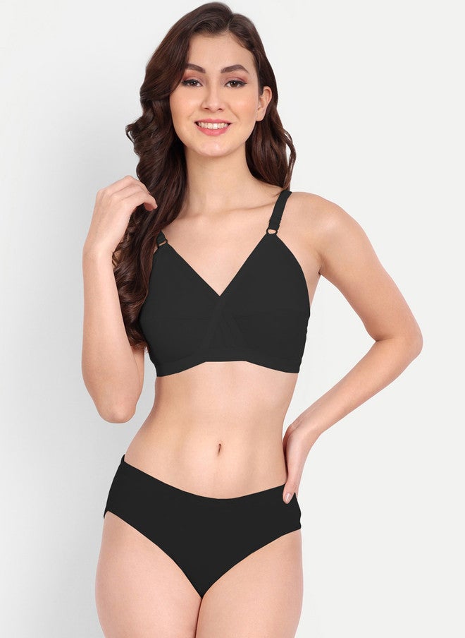 FIMS Pack Of 2 Non Padded Non-Wired Mid-Rise Lingerie Set - Image 2