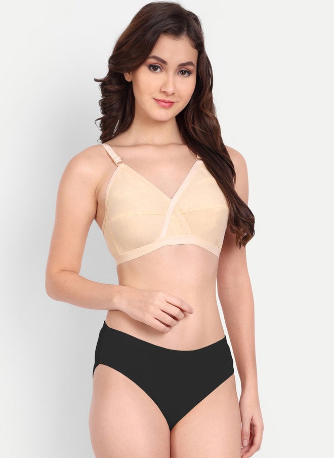 FIMS Pack Of 2 Non Padded Non-Wired Mid-Rise Lingerie Set - Image 3