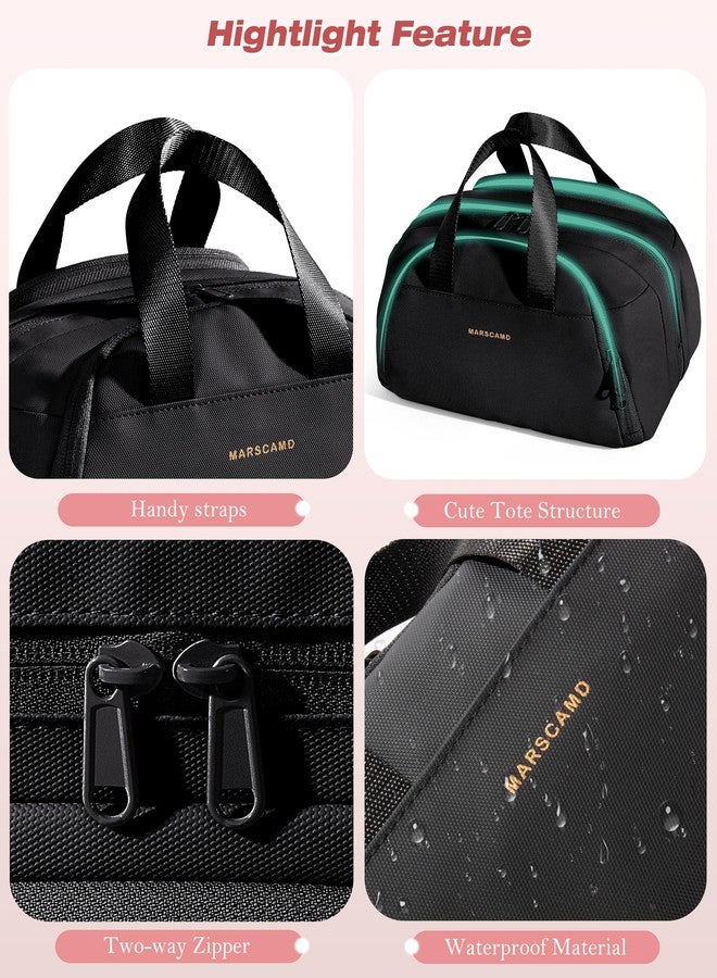 Marscamd Travel Makeup Bag, Small Size Waterproof Toiletry & Cosmetic Organizer with Leakproof Pockets for Bathroom or Vanity Use for Women, Black - Image 5