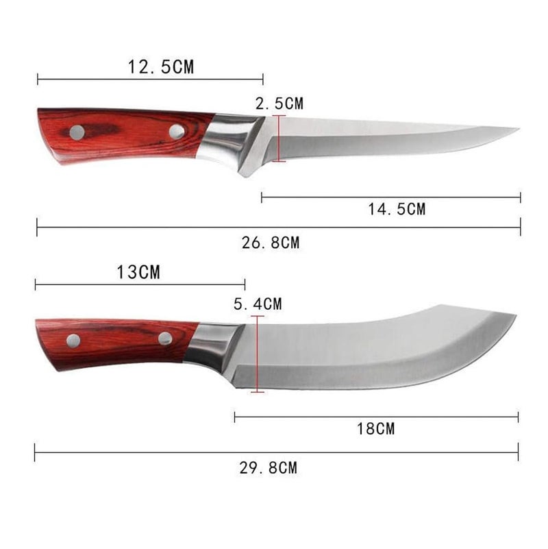 Captoola سكين شيف جزار ثقيلة 67 بوصة من كابتولا مع سكين شحذ ومقبض ABS مجموعة من 3 - Image 2