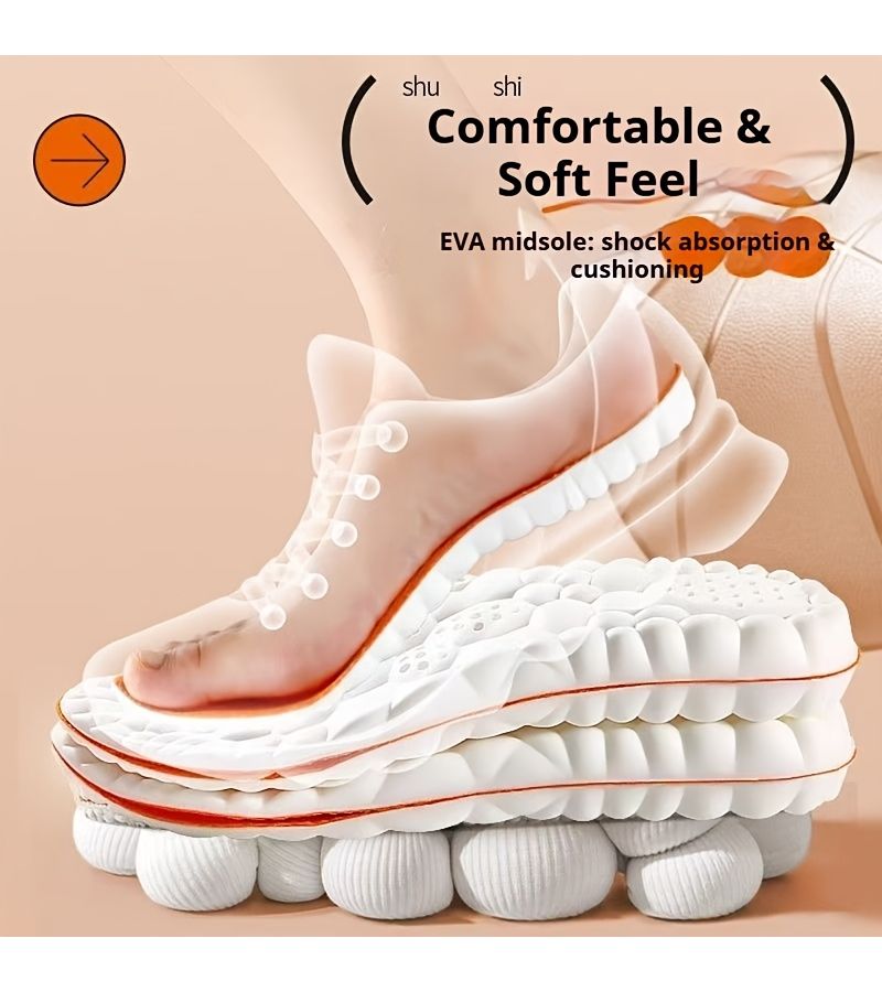 Size 41-42 2pcs Orange Sports Insoles With Arch Support Breathable Shock Absorbing - Image 5