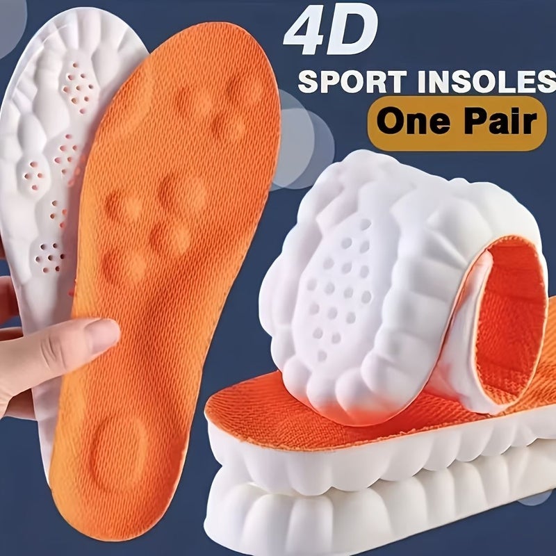 Size 41-42 2pcs Orange Sports Insoles With Arch Support Breathable Shock Absorbing - Image 3