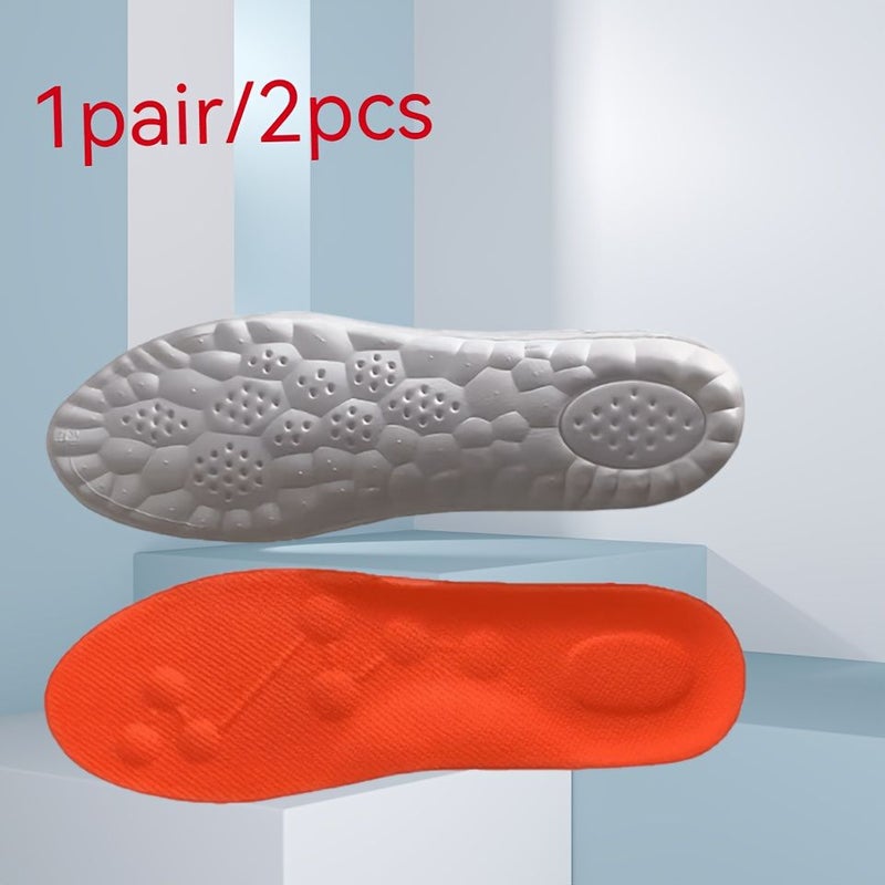 Size 41-42 2pcs Orange Sports Insoles With Arch Support Breathable Shock Absorbing - Image 1