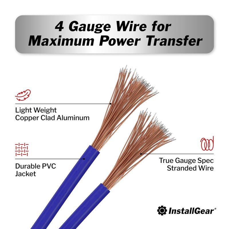 InstallGear 4 Gauge Wire (25ft) Copper Clad Aluminum - Primary Automotive Wire, Car Amplifier Power & Ground, Battery, Car Audio Speaker, RV Trailer Welding Cable - Image 2