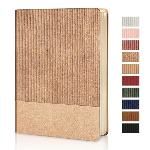 TSFPapier Lined Journal Notebook for Work College Ruled Note Book 5.79"x8.27" A5 PU Leather Daily Journaling 216 Pages for Women Men Writing Home School Supplies Business (RoseGold) - Image 1