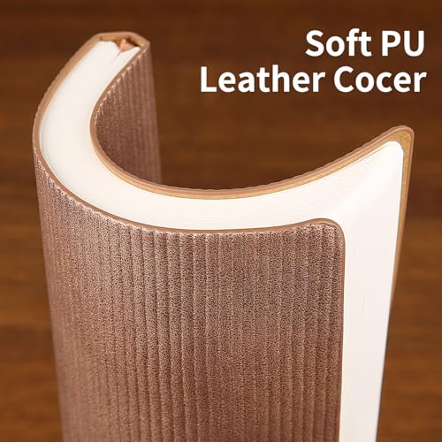 TSFPapier Lined Journal Notebook for Work College Ruled Note Book 5.79"x8.27" A5 PU Leather Daily Journaling 216 Pages for Women Men Writing Home School Supplies Business (RoseGold) - Image 3