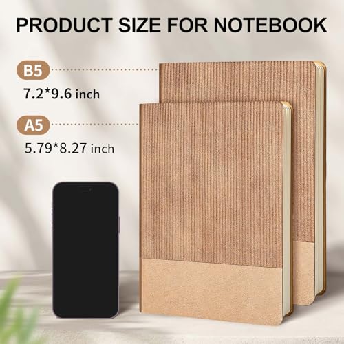 TSFPapier Lined Journal Notebook for Work College Ruled Note Book 5.79"x8.27" A5 PU Leather Daily Journaling 216 Pages for Women Men Writing Home School Supplies Business (RoseGold) - Image 2