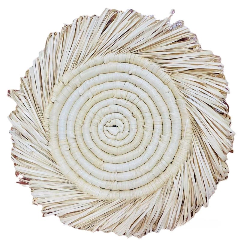 New Nordic bed & breakfast home straw wall pendant wall decoration wall decoration 7-piece set(Black and white straw 7-piece set) - Image 3