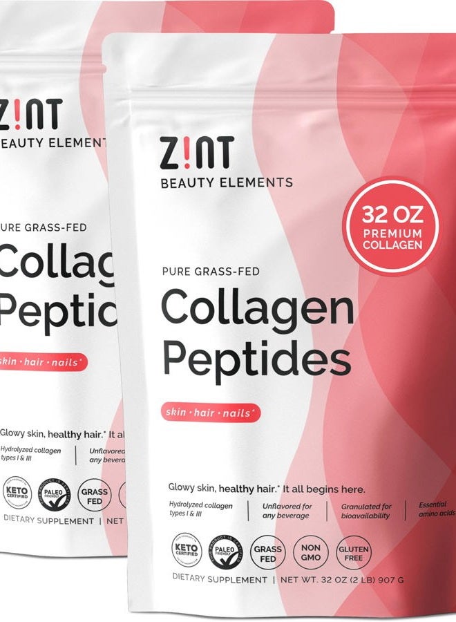 Zint مسحوق ببتيدات الكولاجين: معتمد بالباليو والكيتو - كولاجين هيدروكسيليت مجروش لامتصاص معزز - بروتين مهدرج إنزيمي للنساء والرجال، 10 أونصات - Image 1