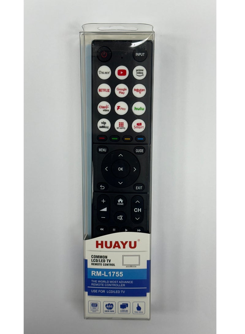 Huayu Remote Control for Universal Smart TV LCD LED with Many Shortcut Keys Remote for Common TV Model RM-L 1755 - Image 2