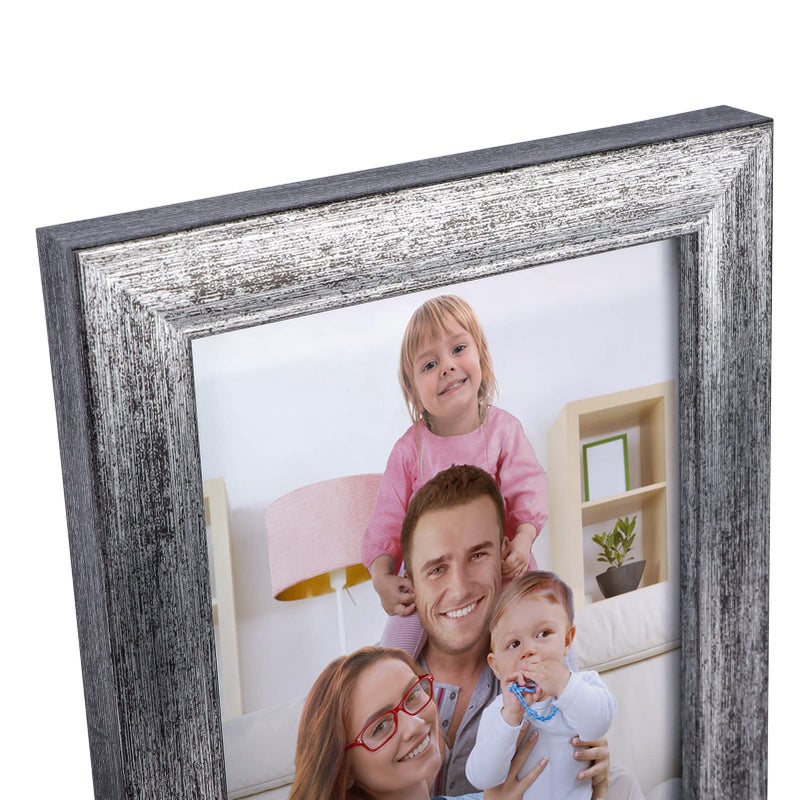 جيفت جاردن GiftGarden 5x7 إطار الصورة العتيقة الفضية 7 حزمة 5 من 7 إطارات الصور الفضية المتعثرة ريفي للجدار أو الطاولة - Image 2