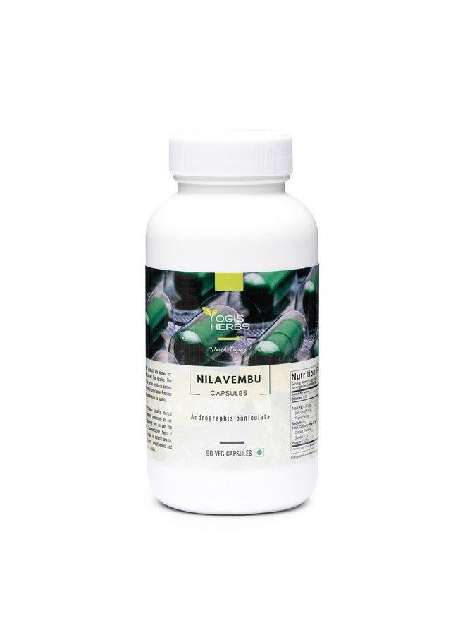 YOGIS HERBS Nilavembu Capsules (Andrographis Paniculata) 90 Veg Capsules - for Immune Support 90 Count (Pack of 1) - Image 1
