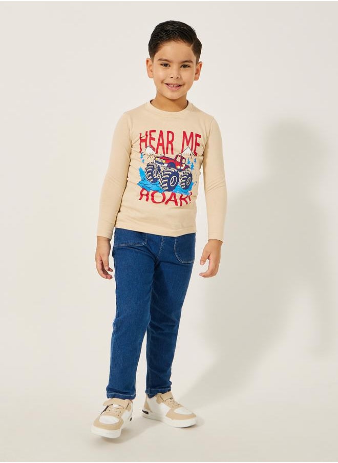 Styli Graphic Print Round Neck T-Shirt  - Image 2