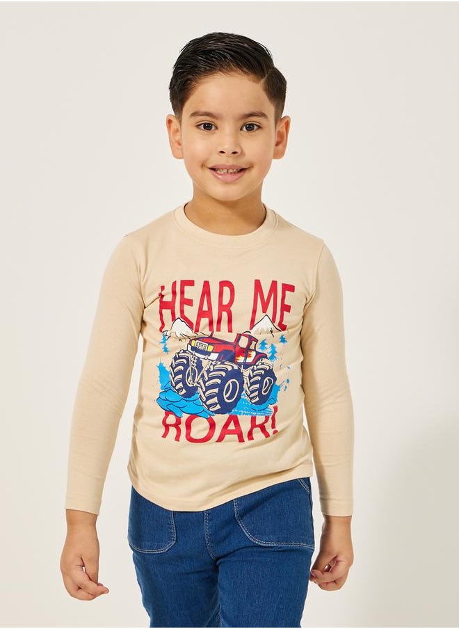 Styli Graphic Print Round Neck T-Shirt  - Image 1