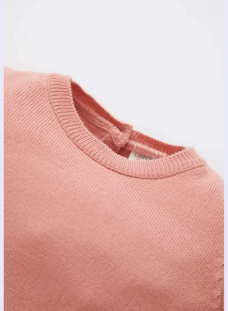 DeFacto BabyGirl Regular Fit Bike Neck Long Sleeve Tricot Dress