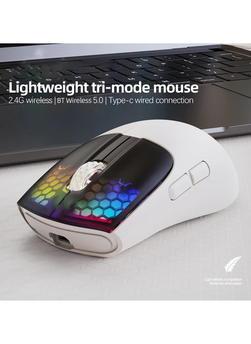 Wireless Gaming Mouse Rechargeable Bluetooth-compatible Mechanical Mouse 5 Gear Adjustable DPI for Computer PC Laptop Tablet