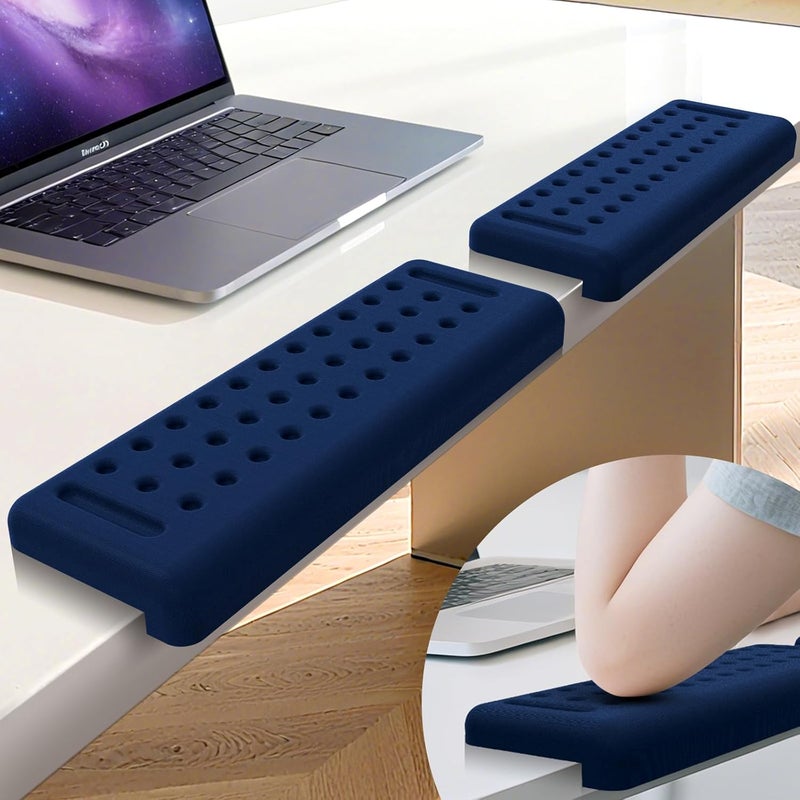 Retuhapy L-Shaped Desk Edge Cushion, 2 PCS Elbow Rest for Desk with Ergonomic Support, Memory Foam Elbow Pad & Arm Rest for Palm, Wrist & Forearm, Non-Slip & Separate Design, Office & Home, Dark Blue - Image 1