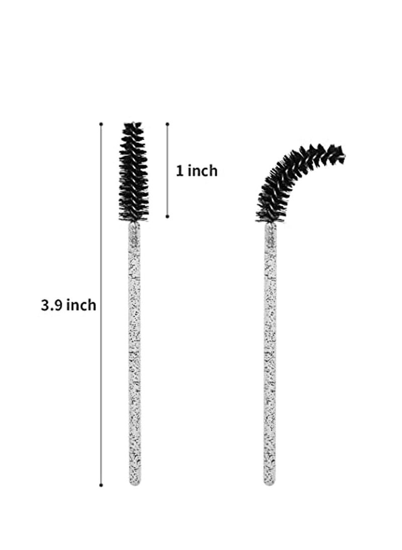KASTWAVE - 100 PCS Disposable Eyelash Brush, Mascara Wands Makeup Brushes Applicators Kits for Eyelash Extensions and Eyebrow Brush with Container - Image 1