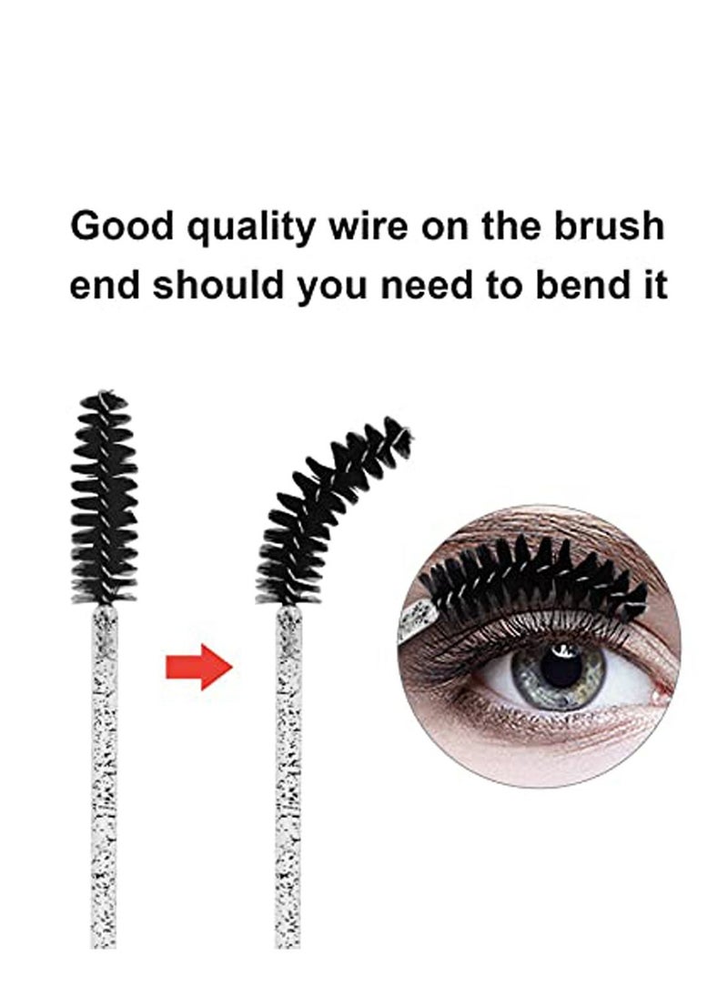 KASTWAVE - 100 PCS Disposable Eyelash Brush, Mascara Wands Makeup Brushes Applicators Kits for Eyelash Extensions and Eyebrow Brush with Container - Image 1