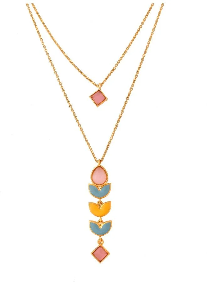 VOYLLA Forever More Yellow Blue Necklace Set