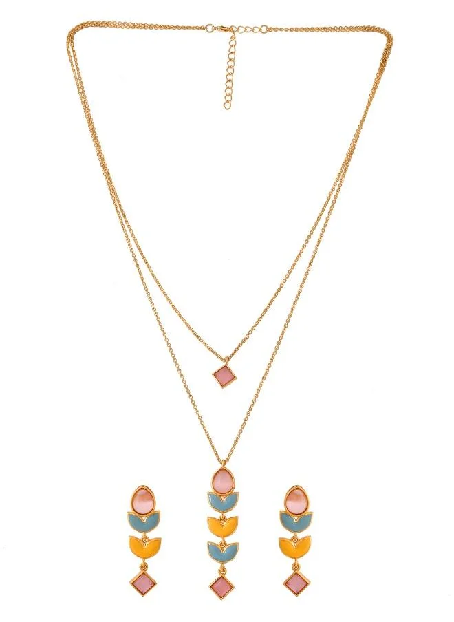 فويلا Forever More Yellow Blue Necklace Set