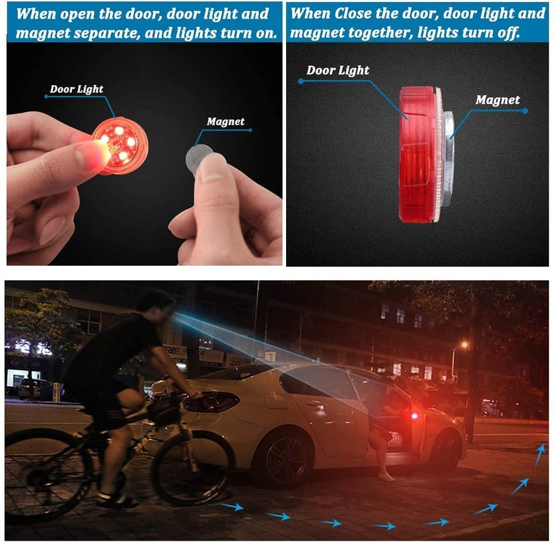 SARTE car door light wireless indicator waterproof waring door light (Red 4 Pcs) - Image 5