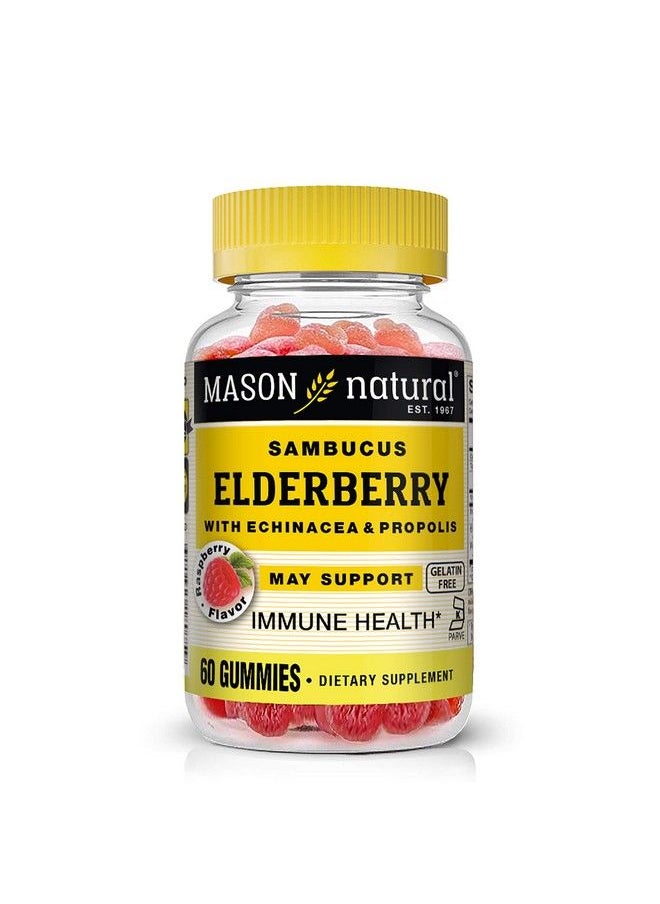 Mason Natural - Sambucus Elderberry Gummies With Echinacea & Propolis Antioxidant Immune System Support Supplement With Vitamin C 60 Gummies - Image 1