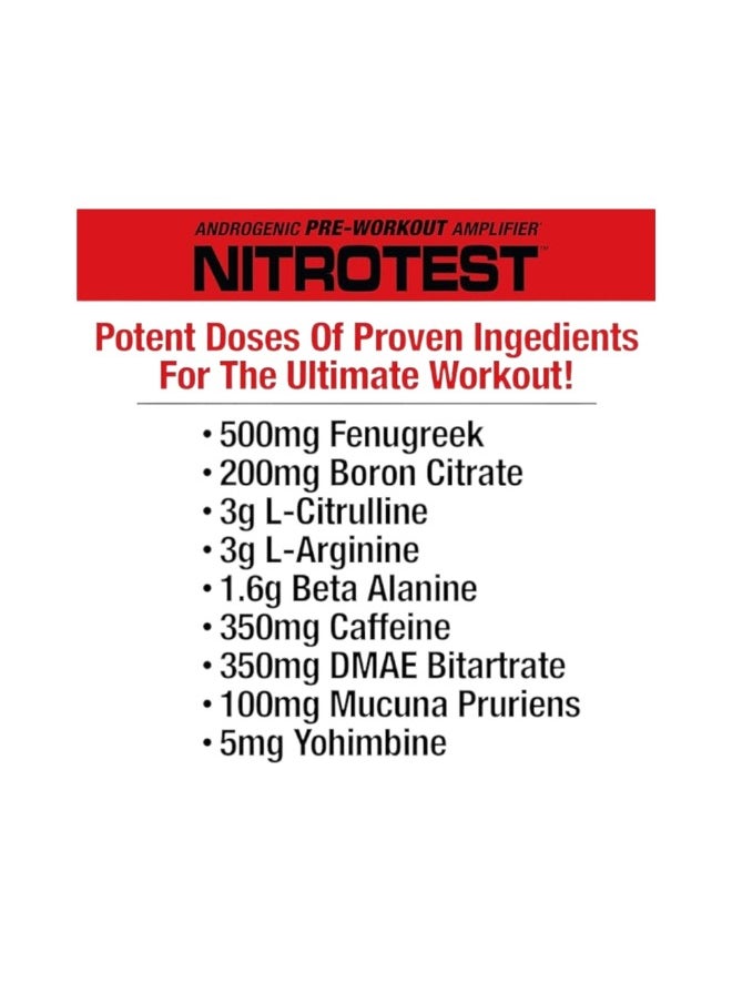 MUSCLEMEDS Nitrotest, Androgenic Pre-Workout Amplifier, Watermelon Flavour, 30 Servings  - Image 3