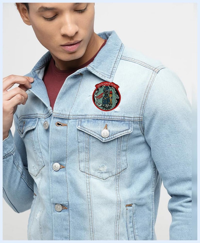 Aquamarine Ocean Applique Embroidered Sewon Patch Size Small 73cm x 65cm for Jackets Bags Caps TShirts Jeans Pants Outdoor Clothing Imported from Malaysia 1 Piece Code SBX75  - Image 3