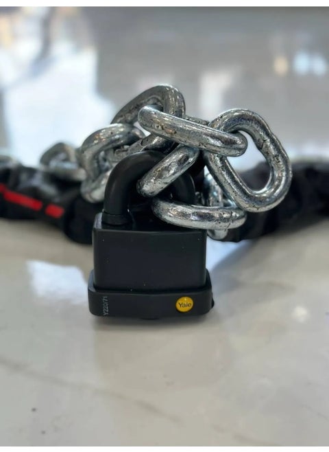 Uncut Galvanized 13MM Motorcycle-Bicycle Chain and Lock 1.5 Meters