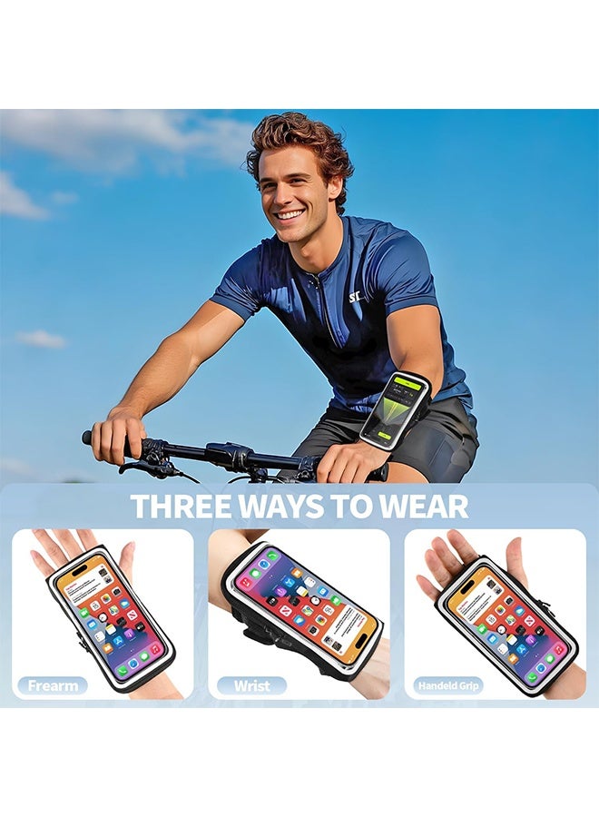 Wristband Phone Holder for Running Forearm Armbands Running Armband with Card Slot for iPhone Pro Max Plus (16/15/14/13/12/11/X/XR), for Galaxy S24/S10, Cell Phone Holder Up to 7.0'' Phone - Image 2