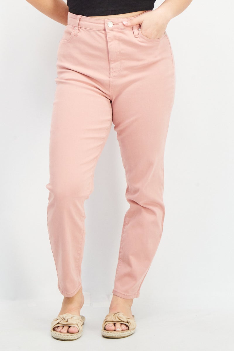 Buffalo Women Skinny Fit 27 Inseam High Rise Stretchable Jeans, Pink - Image 1