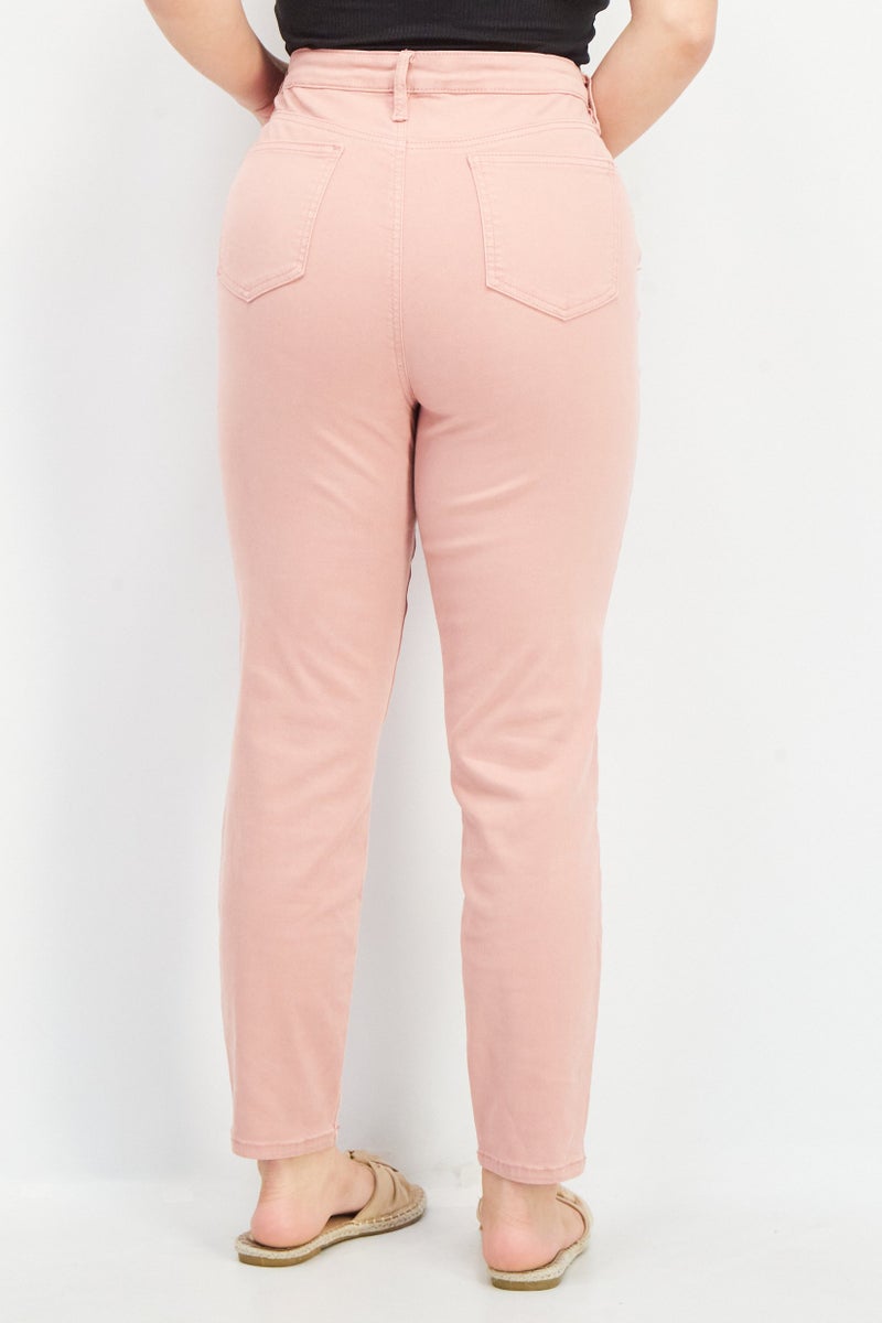 Buffalo Women Skinny Fit 27 Inseam High Rise Stretchable Jeans, Pink - Image 2