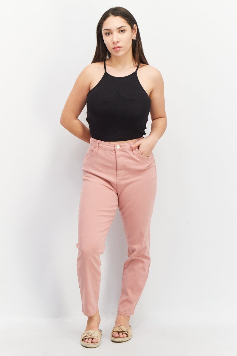 Buffalo Women Skinny Fit 27 Inseam High Rise Stretchable Jeans, Pink - Image 4