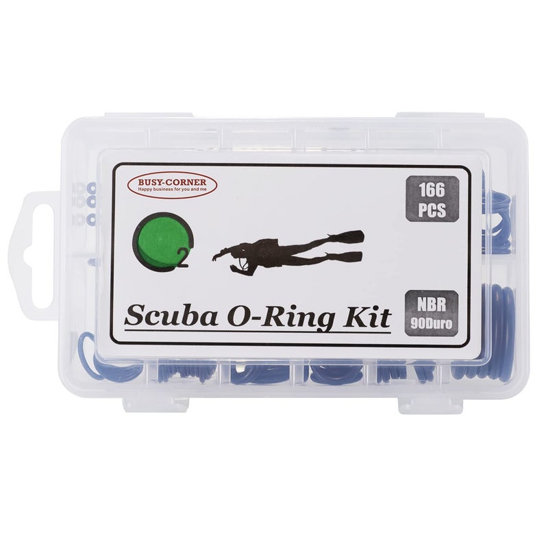 BUSY-CORNER 166 Pieces Scuba O-Ring Kit Scuba Diving Rubber Orings, for Dive Hoses Ring Diving Dive Gear Equipment Scuba Tanks NBR90 - Image 1