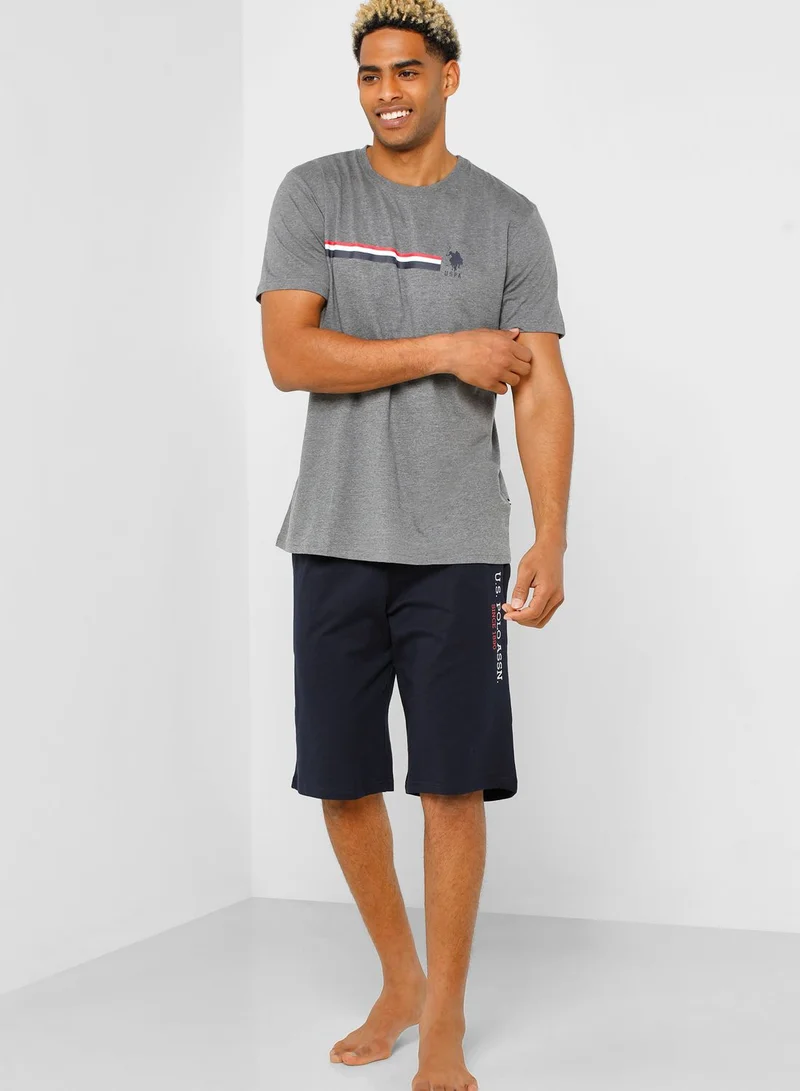U.S. Polo Assn. Crew Neck T-Shirt And Shorts Set