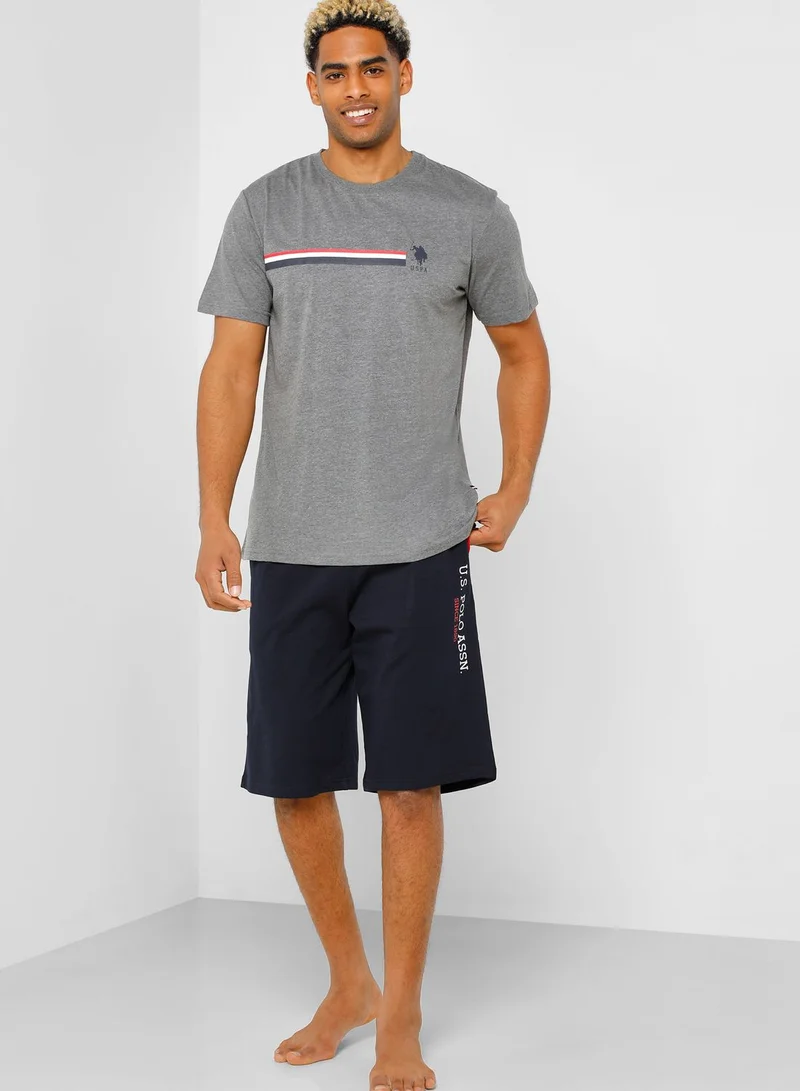 U.S. Polo Assn. Crew Neck T-Shirt And Shorts Set