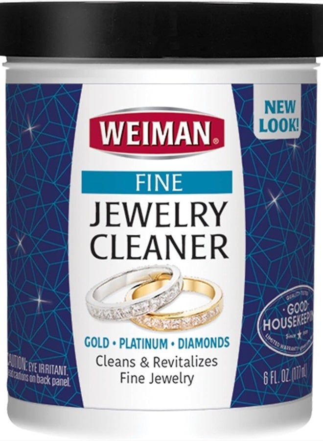 Weiman Fine Jewelry Cleaner Liquid with Cleaning Brush – Restores Shine & Brilliance to Gold, Platinum, Precious Gemstones & Diamond Jewelry, 6 Oz  - Image 1