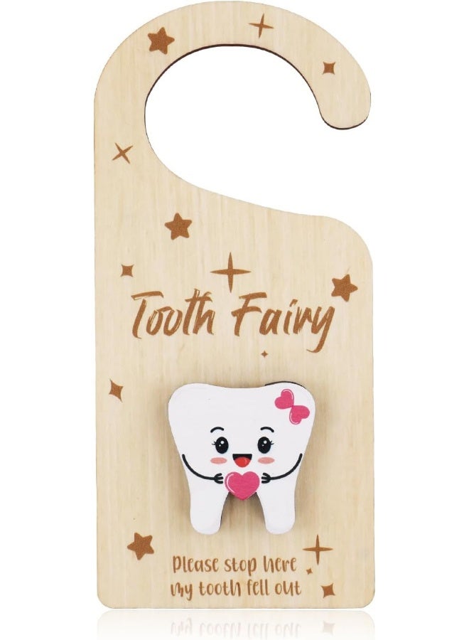 XIHIRCD علاقة باب جنية الأسنان XIHIRCD، صندوق تذكار أسنان خشبي ثلاثي الأبعاد - Image 1