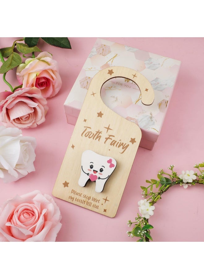 XIHIRCD علاقة باب جنية الأسنان XIHIRCD، صندوق تذكار أسنان خشبي ثلاثي الأبعاد - Image 3