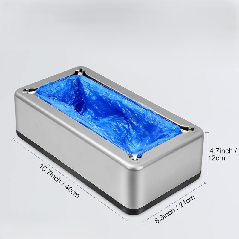 Automatic Shoe Cover Machine 15.7 X 8.2 X 4.7 Inches: Textured ABS Engineering Plastic, Slip-Resistant PVC Pads - Easy 1-Step Operation, Disposable Shoe Cover Dispenser for Home, Office, Factory, Shoe - Image 3