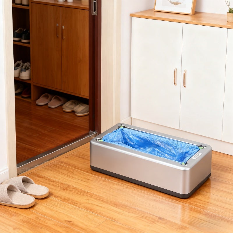 Automatic Shoe Cover Machine 15.7 X 8.2 X 4.7 Inches: Textured ABS Engineering Plastic, Slip-Resistant PVC Pads - Easy 1-Step Operation, Disposable Shoe Cover Dispenser for Home, Office, Factory, Shoe - Image 5