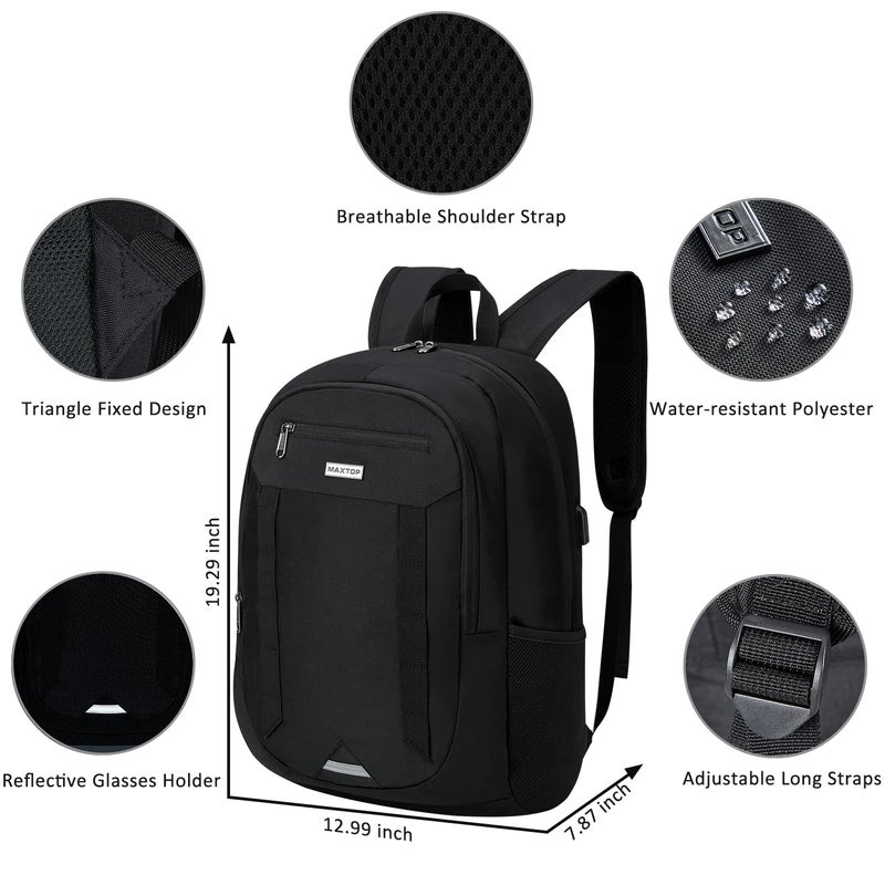 MAXTOP Travel Laptop Backpack Business Backpacks with USB Charging Port Water Resistant School College Bookbag - Image 3