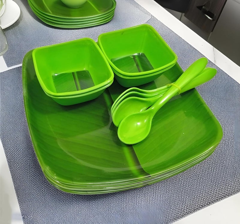 BHOJANWARE مجموعة عشاء بوجان وير 12 قطعة لجميع المناسبات تحتوي على 4 أطباق كاملة و4 سلطانيات و4 ملاعق مثالية لتناول الطعام - Image 1