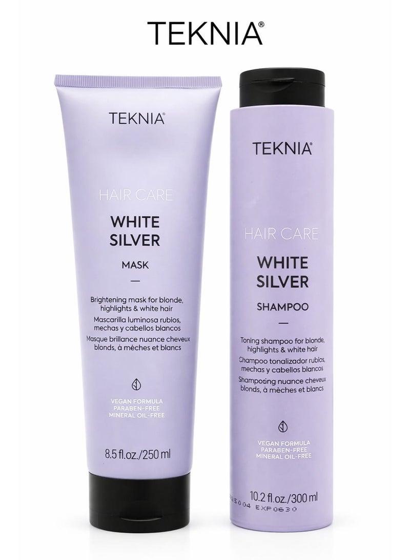 TEKNIA HAIR CARE WHITE SILVER SHAMPOO 300 ML HAIR CARE WHITE SILVER  MASK 250 ML - Image 2