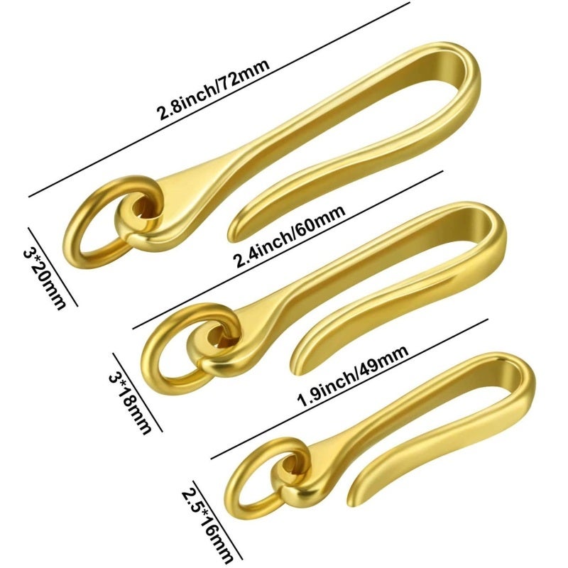 Belt Tweezers Keychains 2.8-Inch, 2.4-Inch, 1.9-Inch Heavy-Duty Brass Construction - Reinforced U-Shaped Design Scratch-Resistant Solid Brass Keychain for Nurses, Travelers, Outdoor Enthusiasts, Dads - Image 3