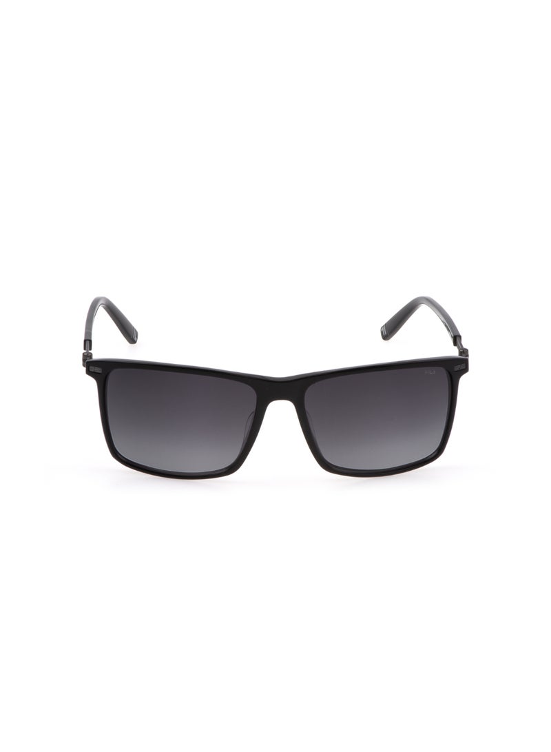 FILA Men's Square Shape  Acetate Sunglasses SFI447 570700 - Lens Size: 57 Mm - Shiny Black - Image 2