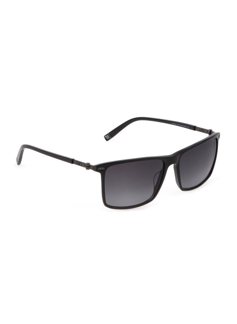 FILA Men's Square Shape  Acetate Sunglasses SFI447 570700 - Lens Size: 57 Mm - Shiny Black - Image 3